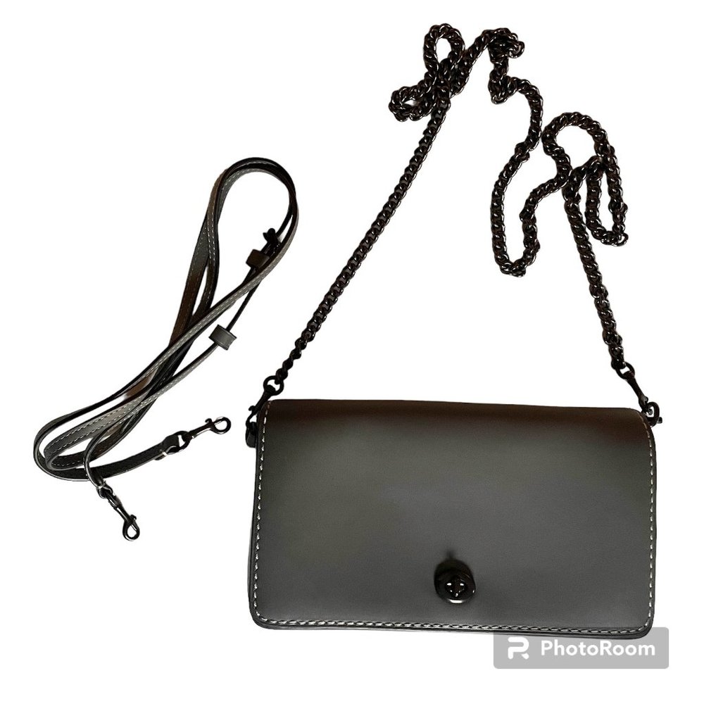 COACH 1941 Dinky Cross Body Bag Grey Leather